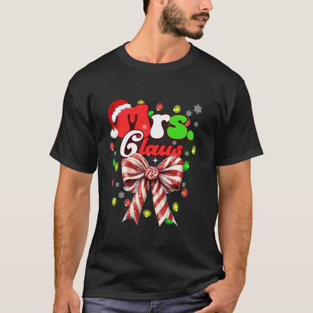 Mr. Claus jul Par Coquette Bow Ca T Shirt (Framsida)