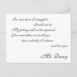 Mr Darcy Line Vykort