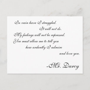 Mr Darcy Line Vykort