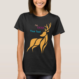 Mr. Deer Grafik – Rustik Skogsstil T Shirt