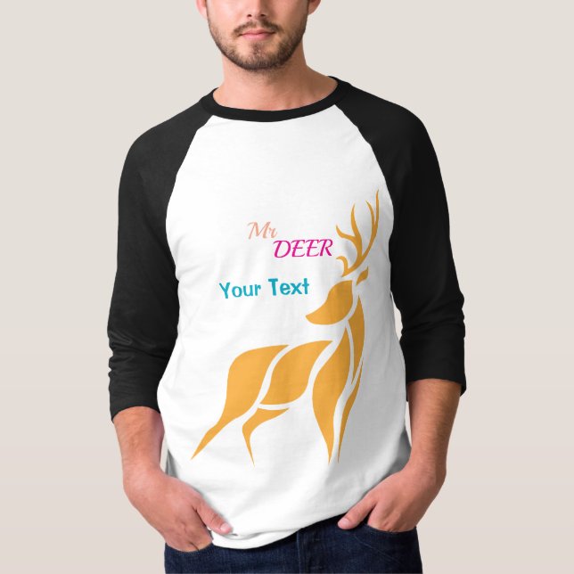 Mr. Deer Graphic – Rustic Woodland Style T Shirt (Framsida)
