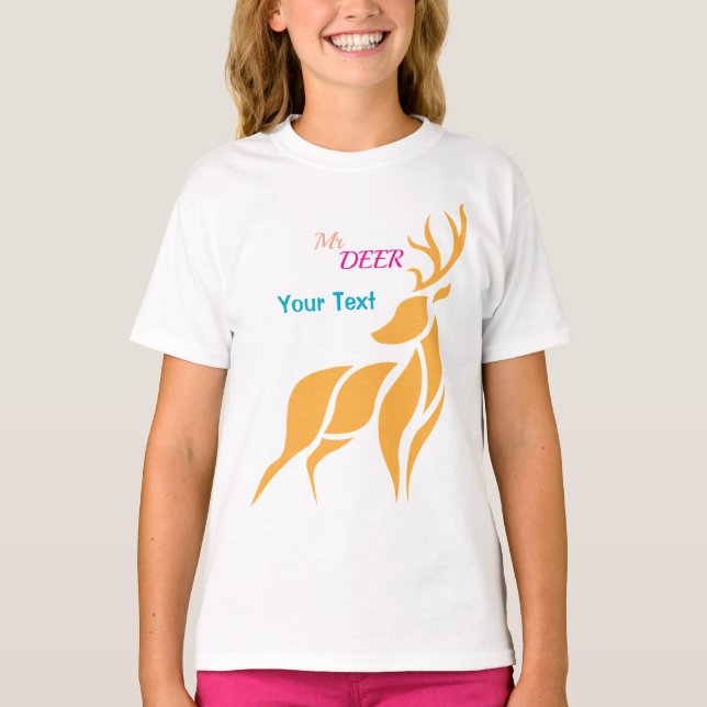 Mr. Deer Graphic – Rustic Woodland Style T Shirt (Framsida)