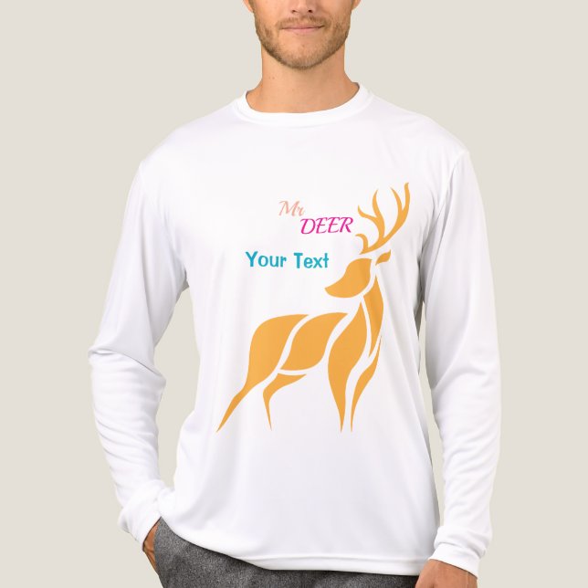 Mr. Deer Graphic – Rustic Woodland Style T Shirt (Framsida)