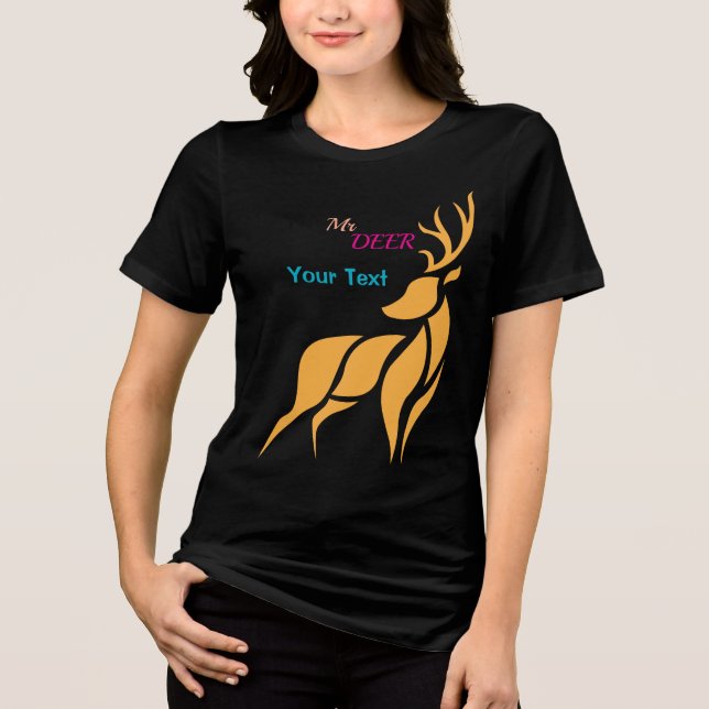 Mr. Deer Graphic – Rustic Woodland Style T Shirt (Framsida)