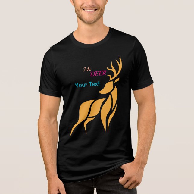Mr. Deer Graphic – Rustic Woodland Style T Shirt (Framsida)