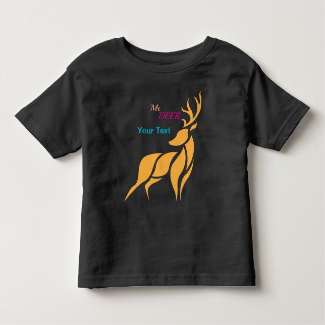 Mr. Deer Graphic – Rustic Woodland Style T Shirt (Framsida)