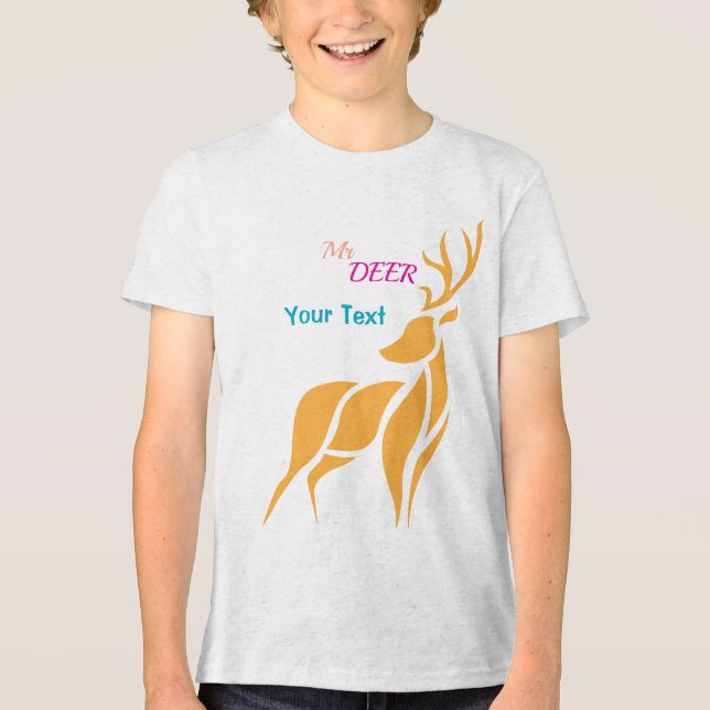 Mr. Deer Graphic – Rustic Woodland Style T Shirt (Framsida)