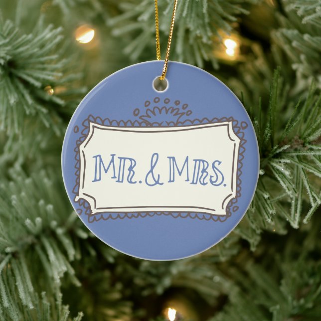 Mr & Doodle Badge Keepsaké Ornament (Träd)