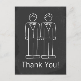 Mr Doodle Chalkboard Gay Bröllop Tack Vykort