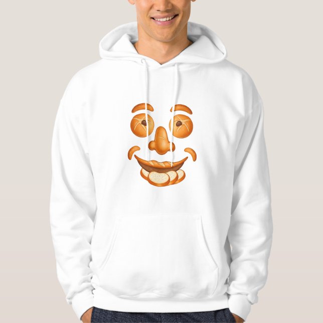 Mr. Dough Face - Funny Anthropomorphic Bread Man Hoodie (Framsida)