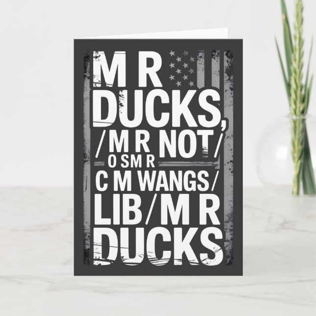 MR Ducks Funny Phonetic Joke Distressed American Kort (Framsida)