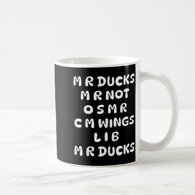 Mr Ducks Mr Not Osar Cm Wings Funny Duck  Kaffemugg (Höger)