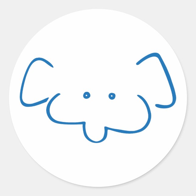 Mr Elephant Runt Klistermärke (Framsida)