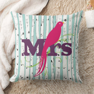 Mr eller Mrs. personalizes Birch Träd Pillows Kudde
