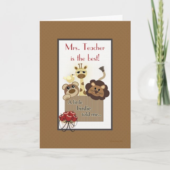 Mr eller Mrs Teacher Template Tack Kort (Framsida)