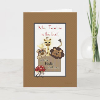 Mr eller Mrs Teacher Template Tack Kort