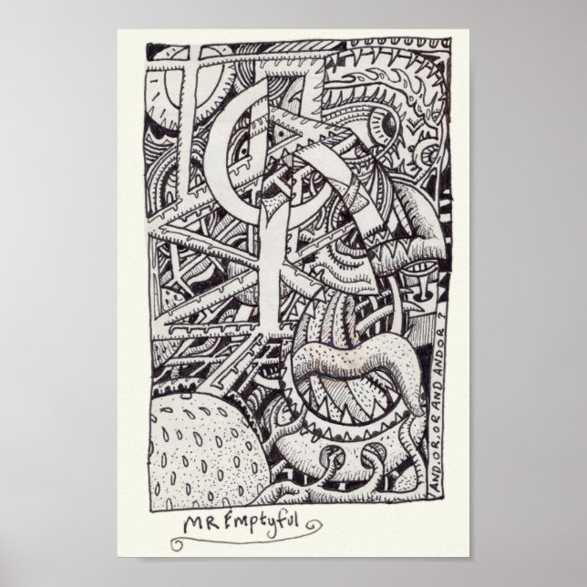 Mr Emptyful, Bläck Teckning Poster (Framsidan)