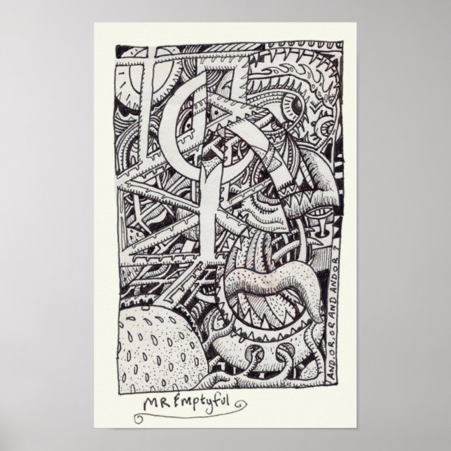 Mr Emptyful, Bläck Teckning Poster (Framsidan)