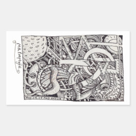 Mr Emptyful, Bläck Teckning Rektangulärt Klistermärke