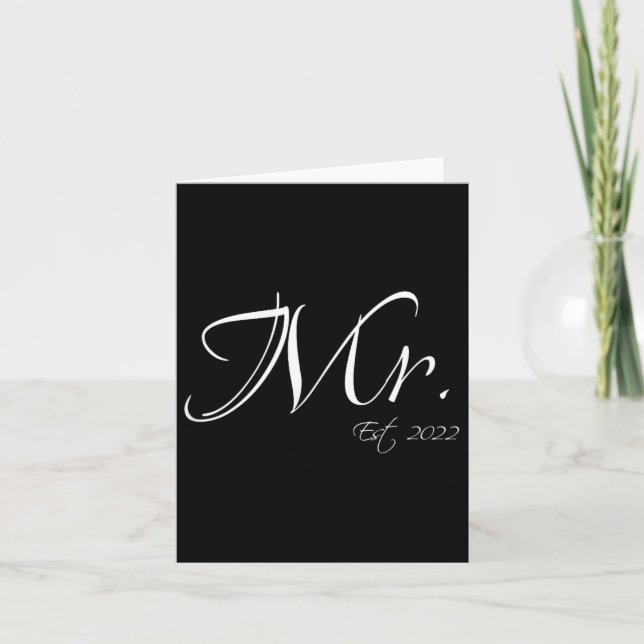 Mr Est. 2022 M&amp; Bride Groom Couple Morsa Kort (Framsida)