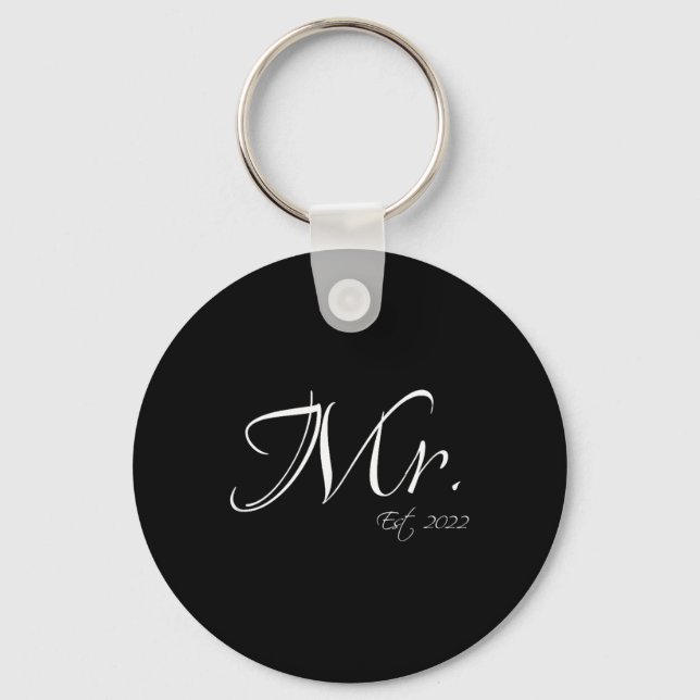 Mr Est. 2022 M&amp; Bride Groom Couple Morsa Nyckelring (Framsida)