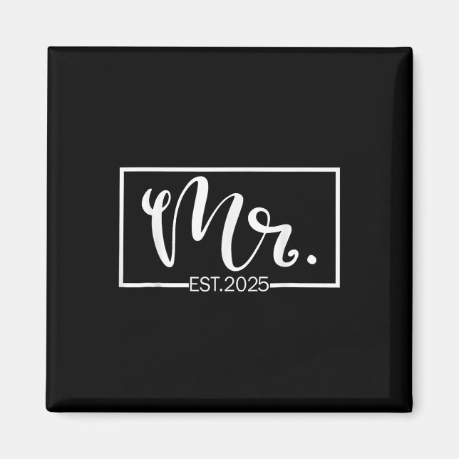 Mr Est. 2025 Ny gifta Bröllop Hubby &amp; Magnet (Framsidan)