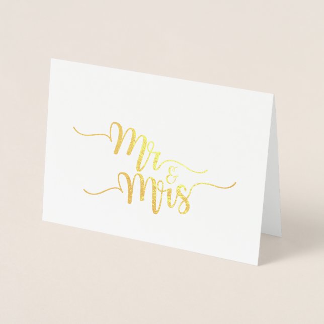 Mr. & Etched Gold Foil Greeting Card Folierat Kort (Framsida)
