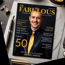 Mr. Fabulous 50-årsdag Tidningsomslag Stil