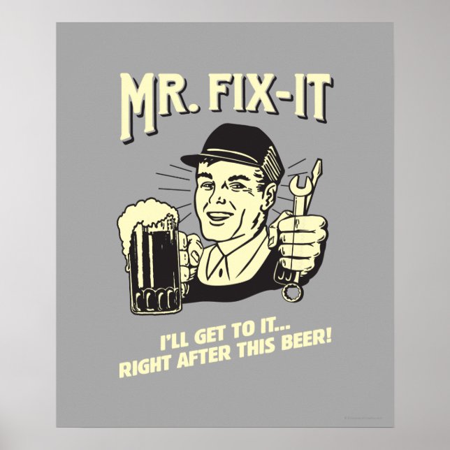 Mr Fixit: Efter detta öl Poster (Framsidan)