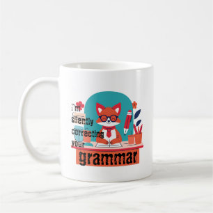 MR FOX: "Jag rättar tyst din grammatik" Kaffemugg