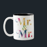 Mr. & Gay Bachelor Party Gay Marriage Två-Tonad Mugg<br><div class="desc">Mr. & Gay Bachelor Party Gay Marriage</div>