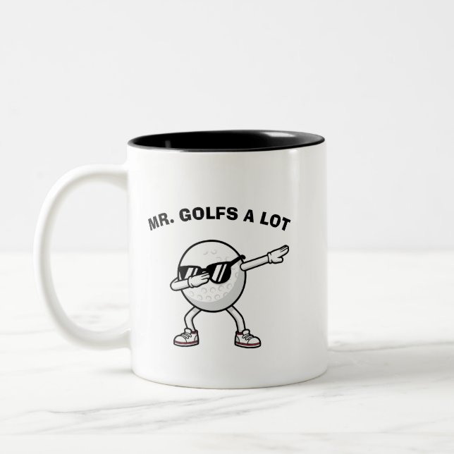 MR. GOLFS A LOT,Funny Golf Två-Tonad Mugg (Vänster)