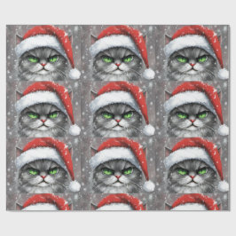 Mr. Grumpy Face (Gray) Christmas Cat Presentpapper