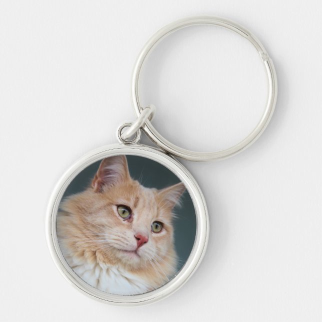 Mr Handsome Keychain Rund Silverfärgad Nyckelring (Framsidan)