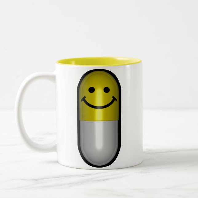 Mr.Happy-Pill Två-Tonad Mugg (Vänster)