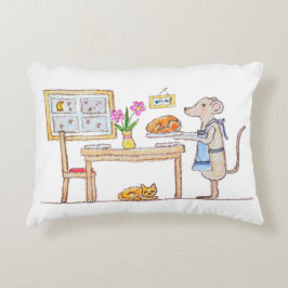 Mr Hiddle Cooks Turkey Season Greetings Card Prydnadskudde