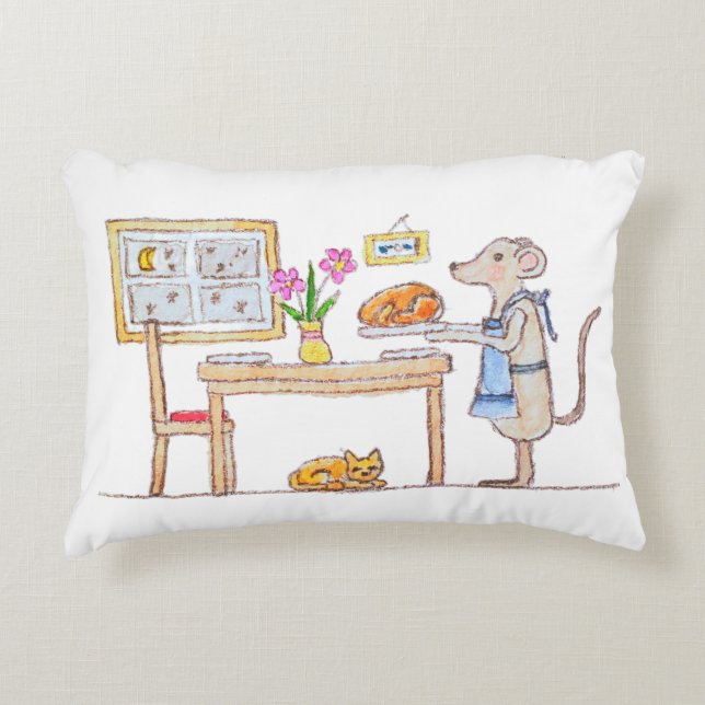 Mr Hiddle Cooks Turkey Season Greetings Card Prydnadskudde (Framsidan)