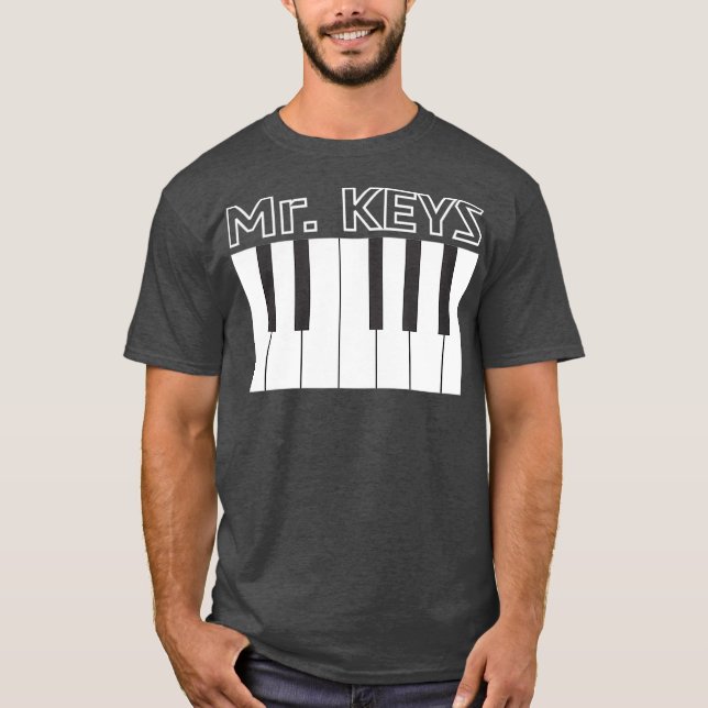 Mr Keys Keyboard Piano Player Musical  (2) T Shirt (Framsida)