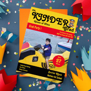 Mr. kinder grad söt björnfoto Magazine Cover Inbjudningar