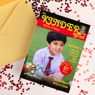 Mr. kinder grad söt björnfoto Magazine Cover Inbjudningar