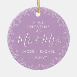 Mr. & Lavender Löv 1:a julfoto Julgransprydnad Keramik