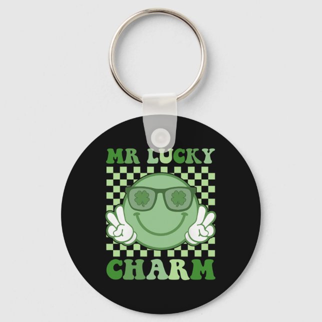 Mr Lucky Charm Hosor St Patricks Day Pojkar Barn Nyckelring (Framsida)