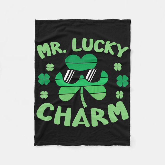 Mr Lucky Charm Solglasögon St Patricks Day Pojkar  Fleecefilt (Framsidan)