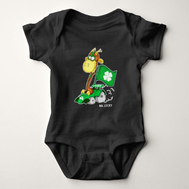 Mr Lucky. Funny Giraffe St.Patrick's Day T Shirt (Framsida)