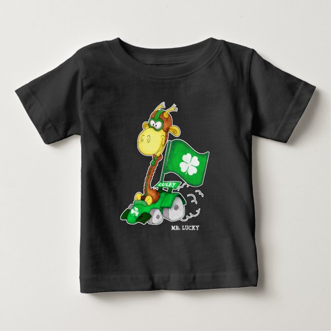 Mr Lucky. Funny Giraffe St.Patrick's Day Tee Shirt (Framsida)