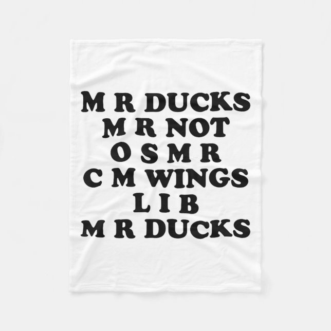 Mr M R Ducks T, Funny Duck Lover, Waterfowl Quote  Fleecefilt (Framsidan)