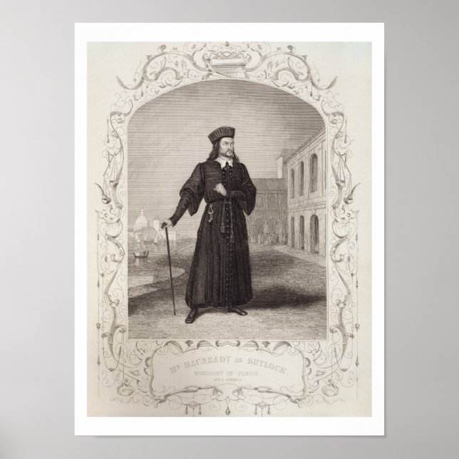 Mr Macready as Shylock, Act I Scene 3, in 'The Mer Poster (Framsidan)