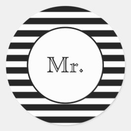 Mr med Black & White Rand Runt Klistermärke