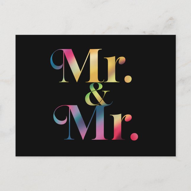Mr. & Mr. Gay Sällskapsresa Gay HBTQ+ Äktenskap  Vykort (Framsida)