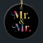 Mr. & Mr. Gay Sängvätning Gay Bröllop  Julgransprydnad Keramik<br><div class="desc">Mr. & Mr. Gay Sängvätning Gay Bröllop</div>